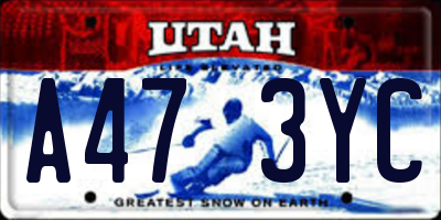 UT license plate A473YC