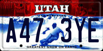 UT license plate A473YE
