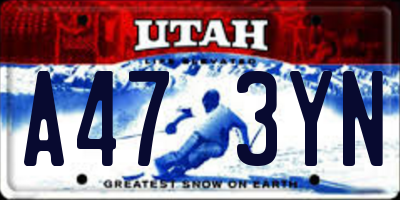 UT license plate A473YN