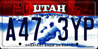 UT license plate A473YP