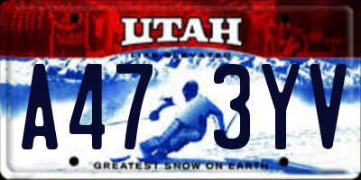 UT license plate A473YV