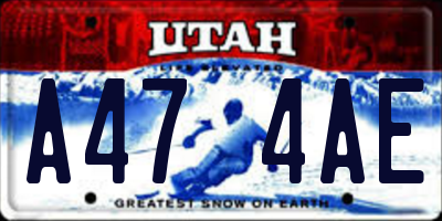 UT license plate A474AE