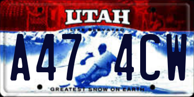 UT license plate A474CW