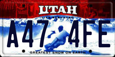 UT license plate A474FE