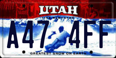 UT license plate A474FF