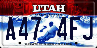 UT license plate A474FJ