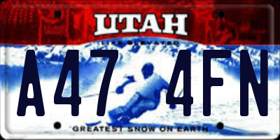 UT license plate A474FN