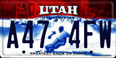 UT license plate A474FW