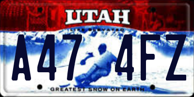UT license plate A474FZ
