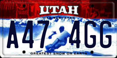 UT license plate A474GG