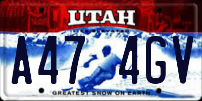 UT license plate A474GV