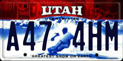 UT license plate A474HM