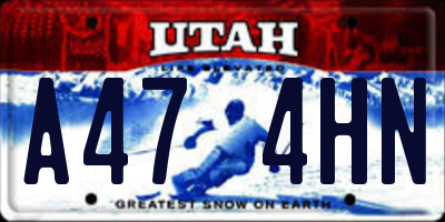UT license plate A474HN