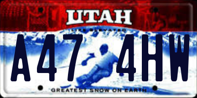 UT license plate A474HW