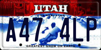 UT license plate A474LP
