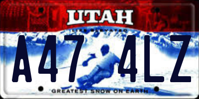 UT license plate A474LZ