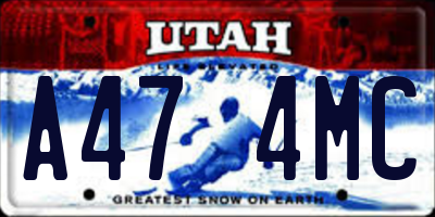 UT license plate A474MC