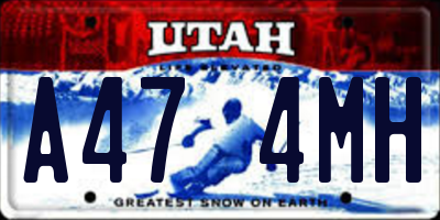 UT license plate A474MH