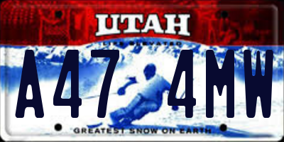 UT license plate A474MW