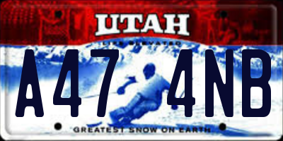UT license plate A474NB