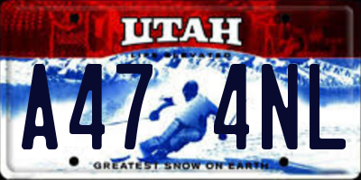 UT license plate A474NL