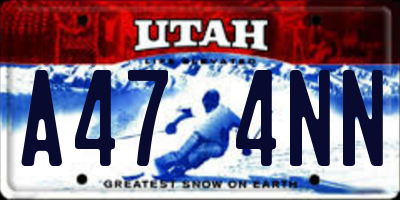 UT license plate A474NN
