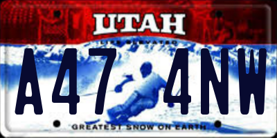 UT license plate A474NW