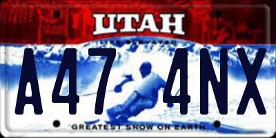 UT license plate A474NX
