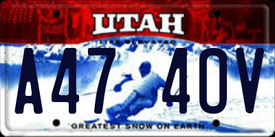 UT license plate A474OV