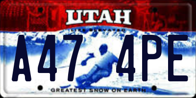 UT license plate A474PE