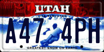 UT license plate A474PH
