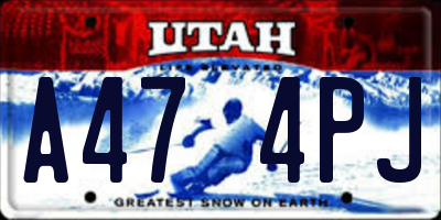 UT license plate A474PJ