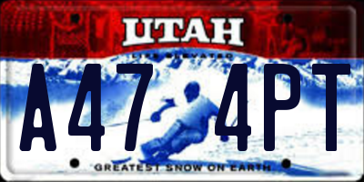 UT license plate A474PT