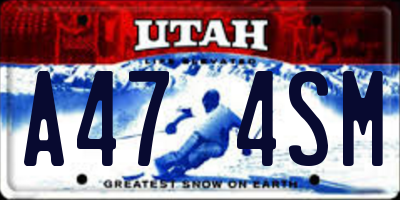 UT license plate A474SM