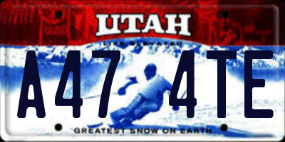 UT license plate A474TE