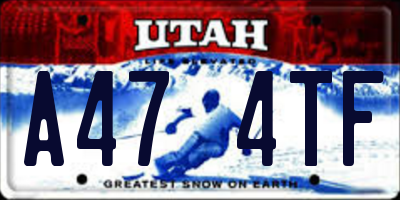 UT license plate A474TF