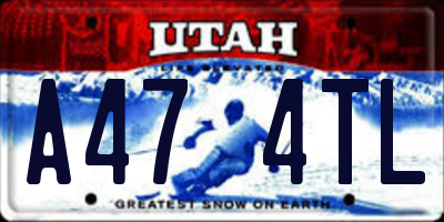 UT license plate A474TL