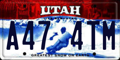 UT license plate A474TM