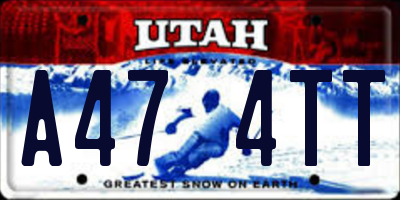 UT license plate A474TT