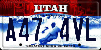 UT license plate A474VL