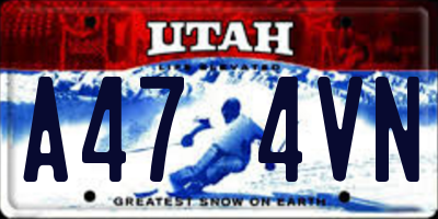 UT license plate A474VN