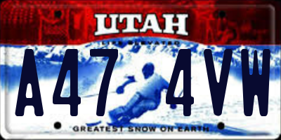 UT license plate A474VW