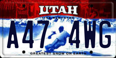 UT license plate A474WG