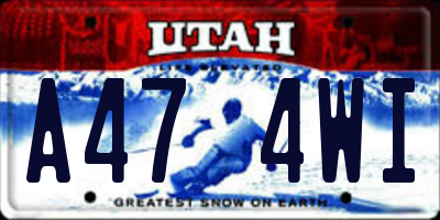UT license plate A474WI