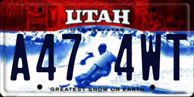 UT license plate A474WT