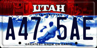 UT license plate A475AE