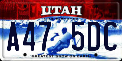 UT license plate A475DC