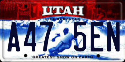 UT license plate A475EN