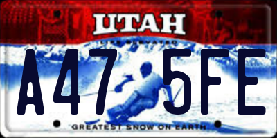 UT license plate A475FE