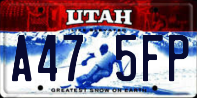 UT license plate A475FP